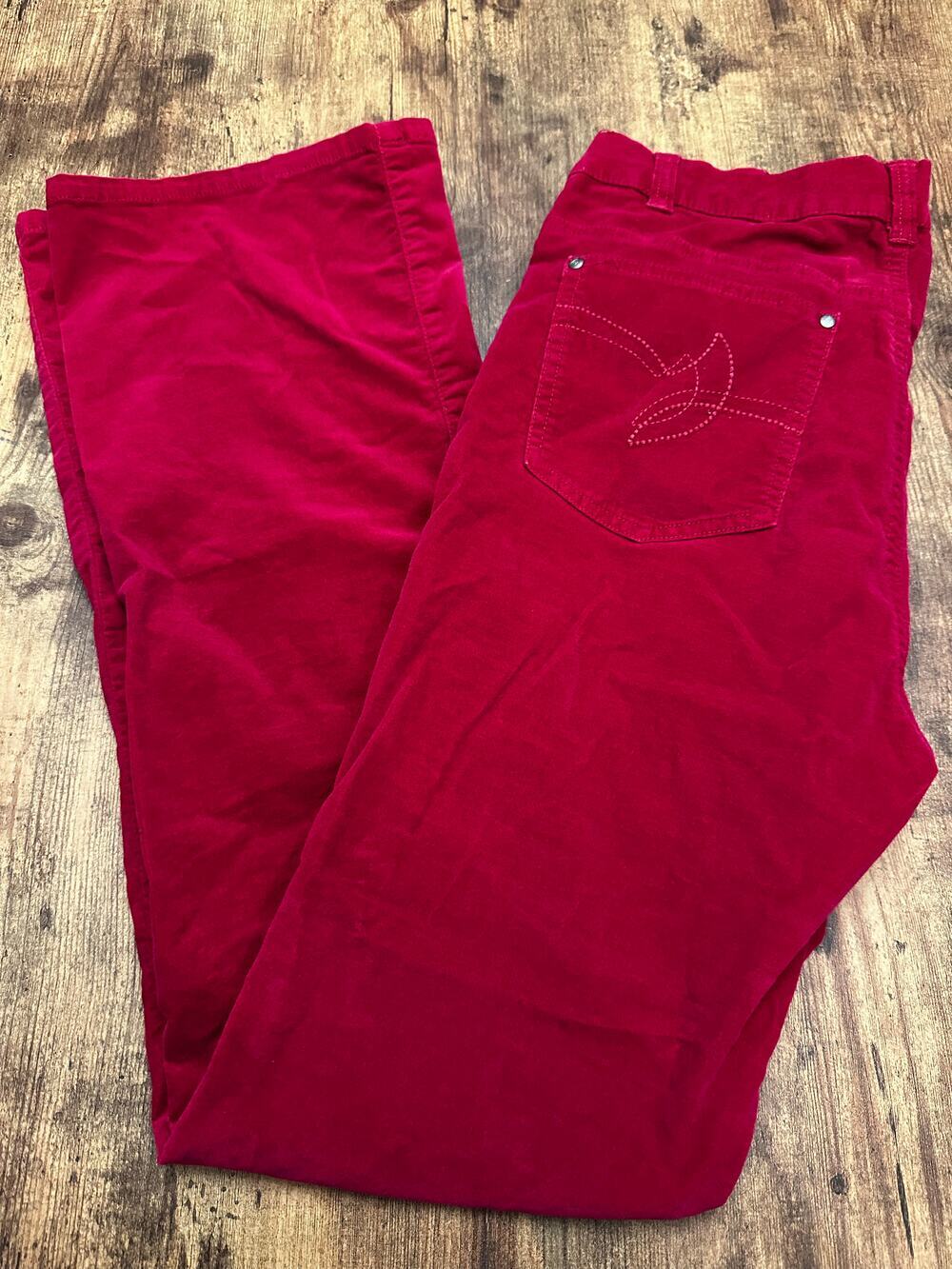 Jockey Red Womenswear Pants with Back Pocket Embroidered Detail Size 8 #264